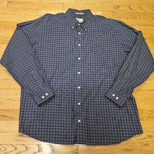 Eddie Bauer Men's Blue Button Down Long Sleeve Shirt Size XL Tall